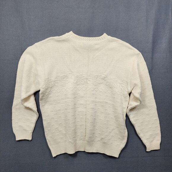 Vtg Mens Sweater Medium Northern Reflections Parkhurst Monochrome White Canada - Picture 2 of 16